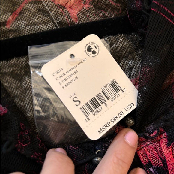 Free People Sheer Floral Banded Waist Top - Picture 4 of 6